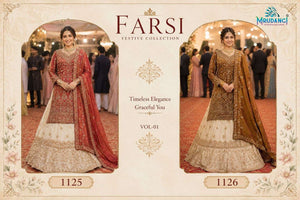 MRUDANGI FARSI Premium Viscose Tissue Embroidered Free Size Stitched Lehenga Wholesale Collection - Amrah Wholesale