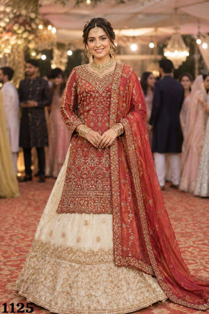 MRUDANGI FARSI Premium Viscose Tissue Embroidered Free Size Stitched Lehenga Wholesale Collection - Amrah Wholesale