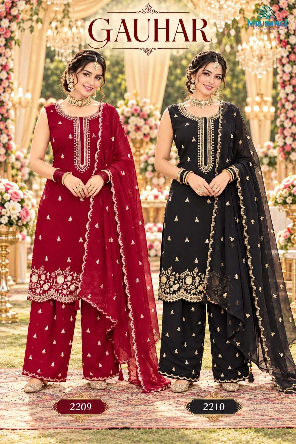 Mrudangi Gauhar Georgette Embroidered Sequence Work Salwar Suit