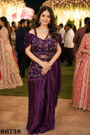 Mrudangi Gayatri Fendy Satin Silk Heavy Work Saree