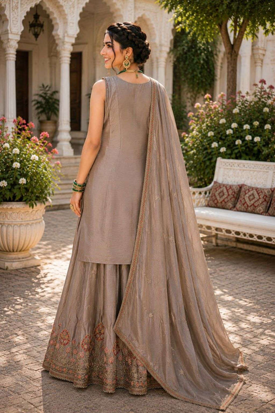 MRUDANGI GEETIKA Chinon Embroidered Salwar Suit Set