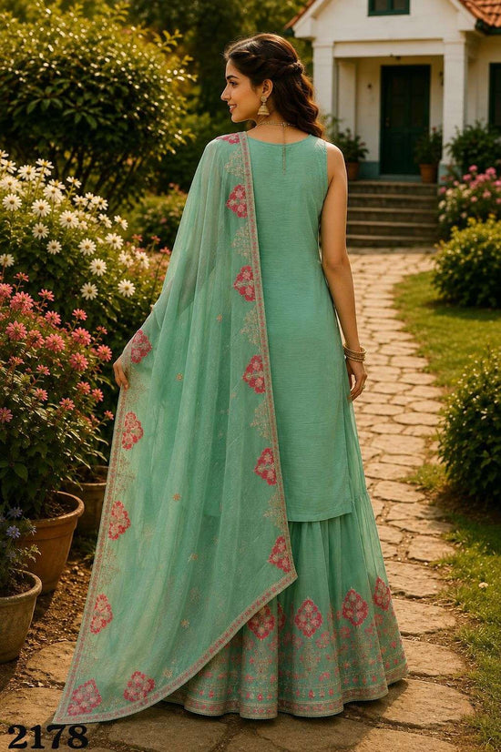 MRUDANGI GEETIKA Chinon Embroidered Salwar Suit Set