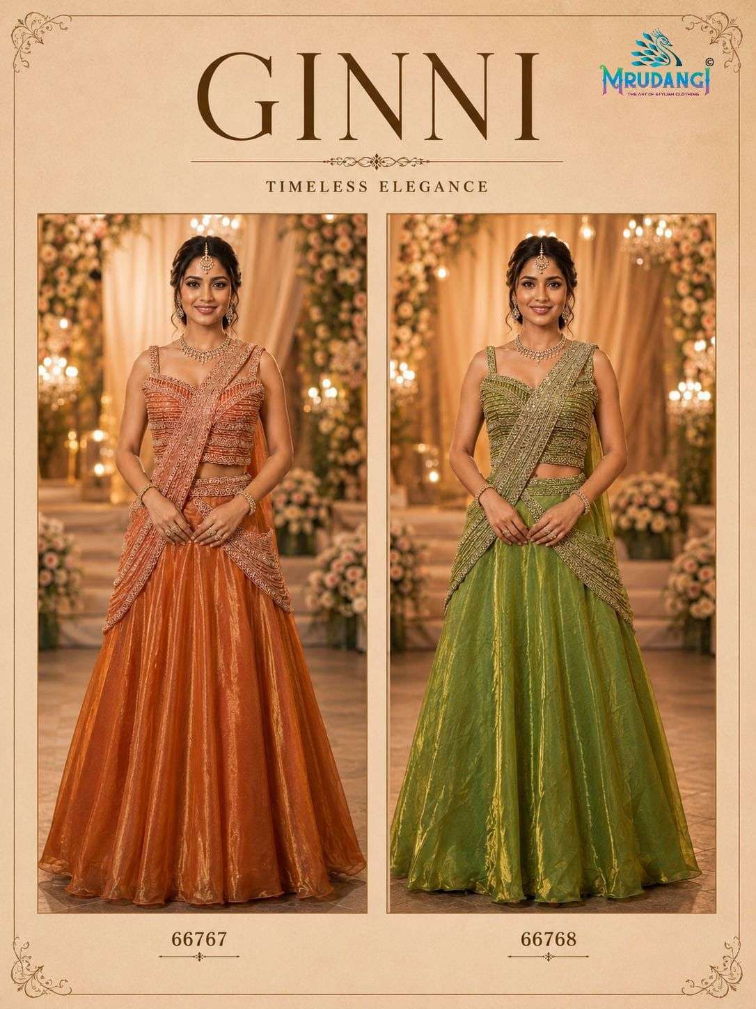 MRUDANGI GINNI Fendy Silk Embroidery Work Lehenga - Amrah Wholesale