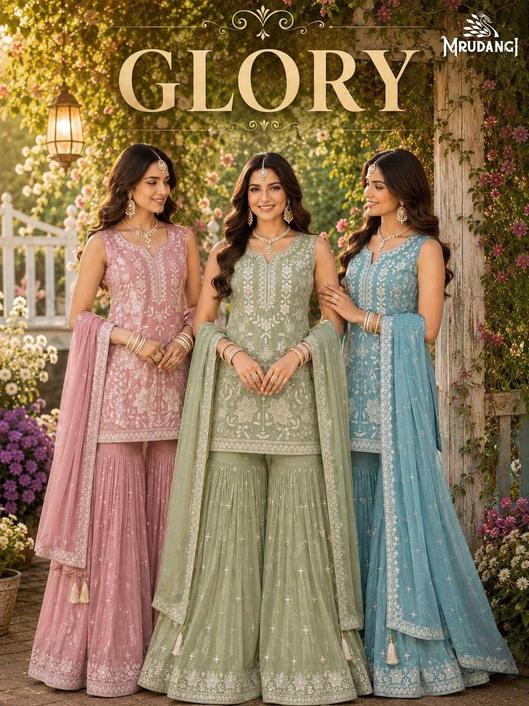 Mrudangi Glory Premium Chiffon Salwar Suit Set - Amrah Wholesale