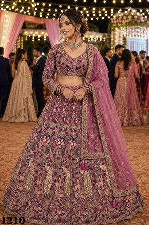 Mrudangi Gurpreet Net Thread With Zari Embroidery Work Lehenga