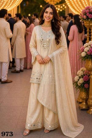 Mrudangi Janki Premium Silk Mirror Embroidery Salwar Suit Set - Amrah Wholesale