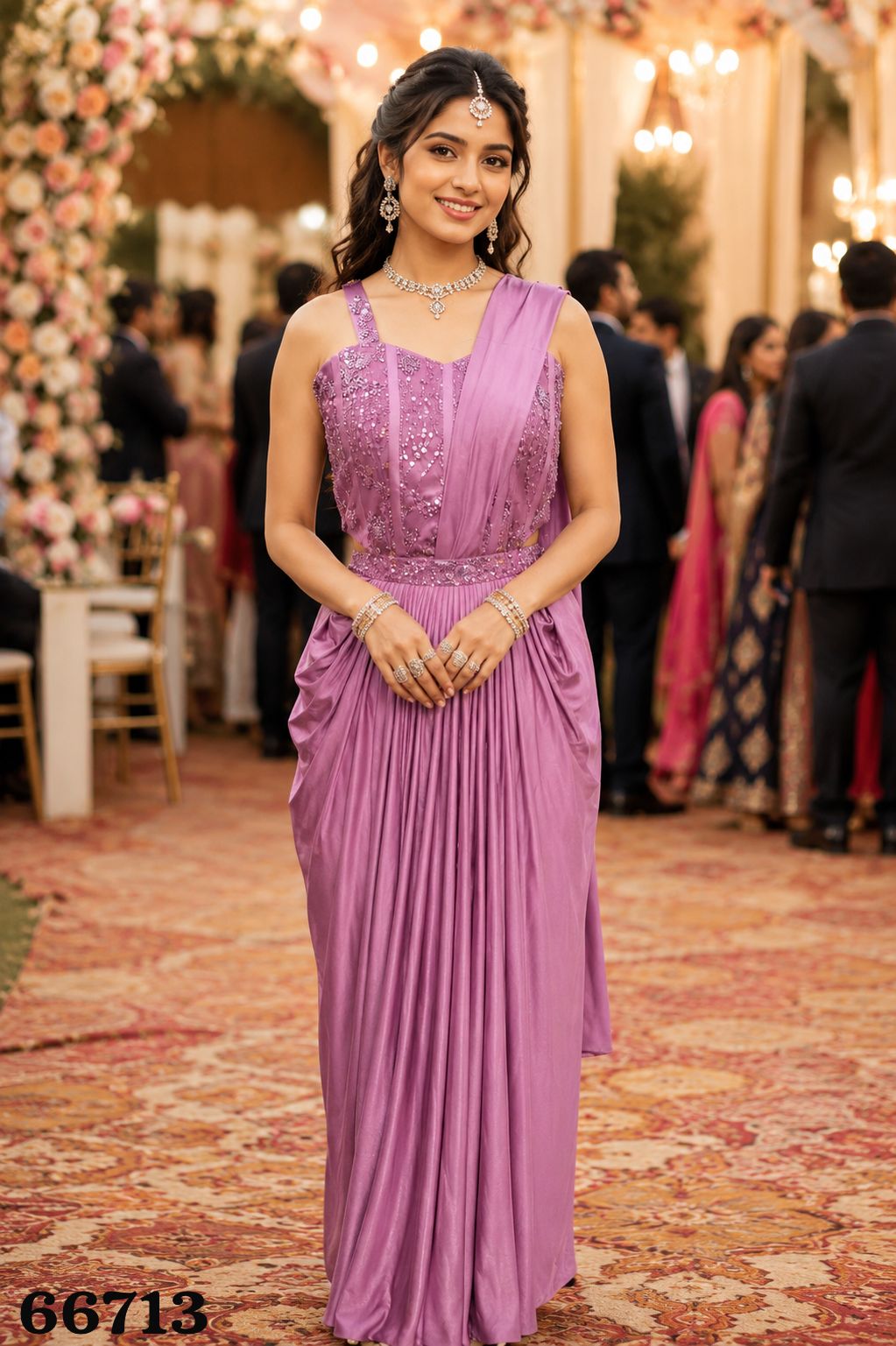 Mrudangi Kaamini Vol 2 Lycra Designer Gown Concept Ready To Wear Saree