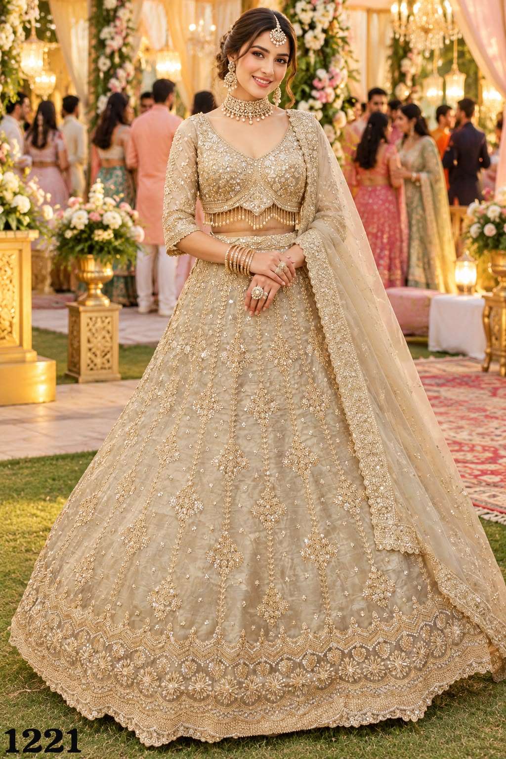 Mrudangi Kaveri Salsa Silk Embroidered Lehenga
