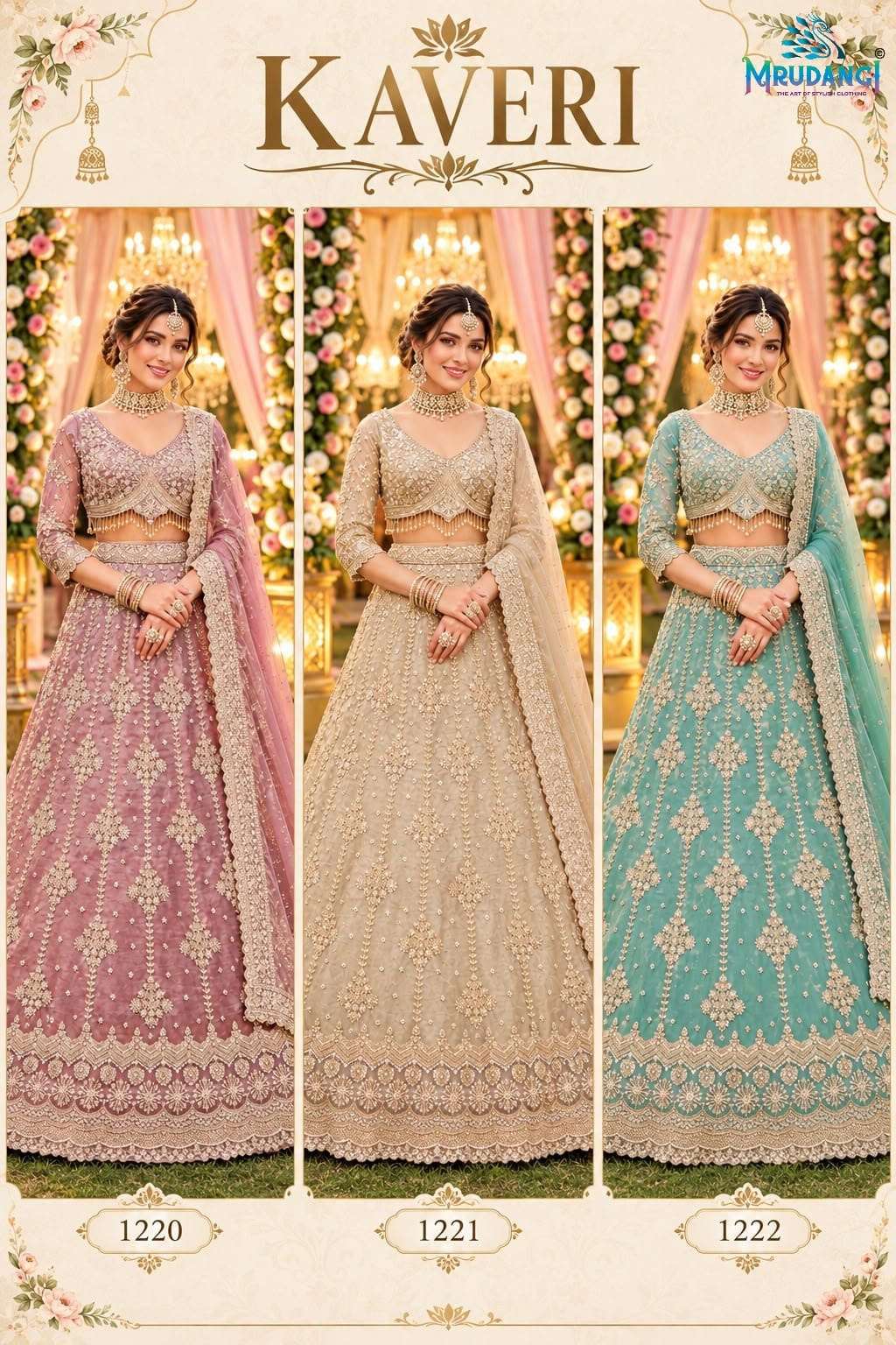 Mrudangi Kaveri Salsa Silk Embroidered Lehenga
