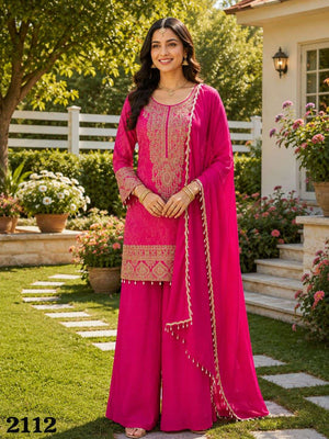 MRUDANGI LISA Viscose Jacquard Silk Embroidered Salwar Suit Set Wholesale - Amrah Wholesale