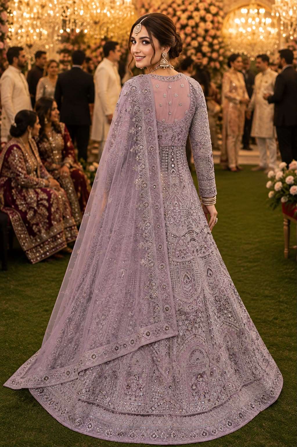 MRUDANGI MANYA Premium Net Heavy Embroidered Sequence Stone Work Lehenga