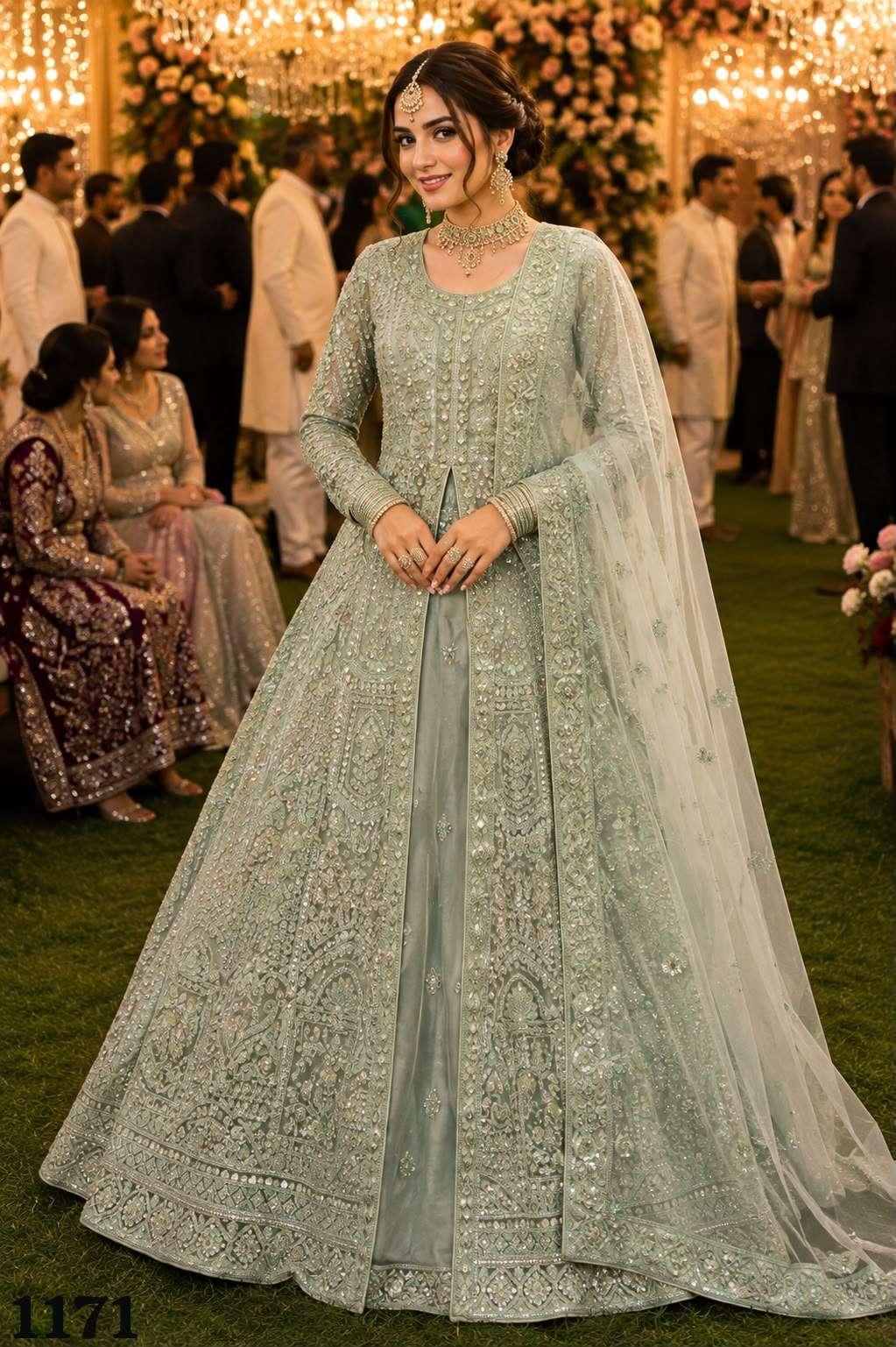 MRUDANGI MANYA Premium Net Heavy Embroidered Sequence Stone Work Lehenga