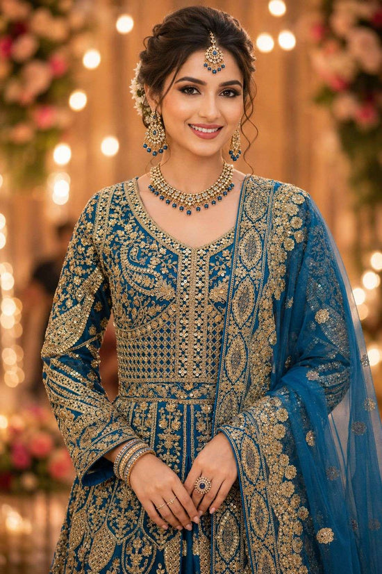 MRUDANGI MEHER Premium Net Embroidered Sequins Stone Work Lehenga