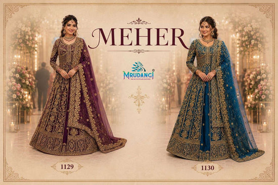 MRUDANGI MEHER Premium Net Embroidered Sequins Stone Work Lehenga