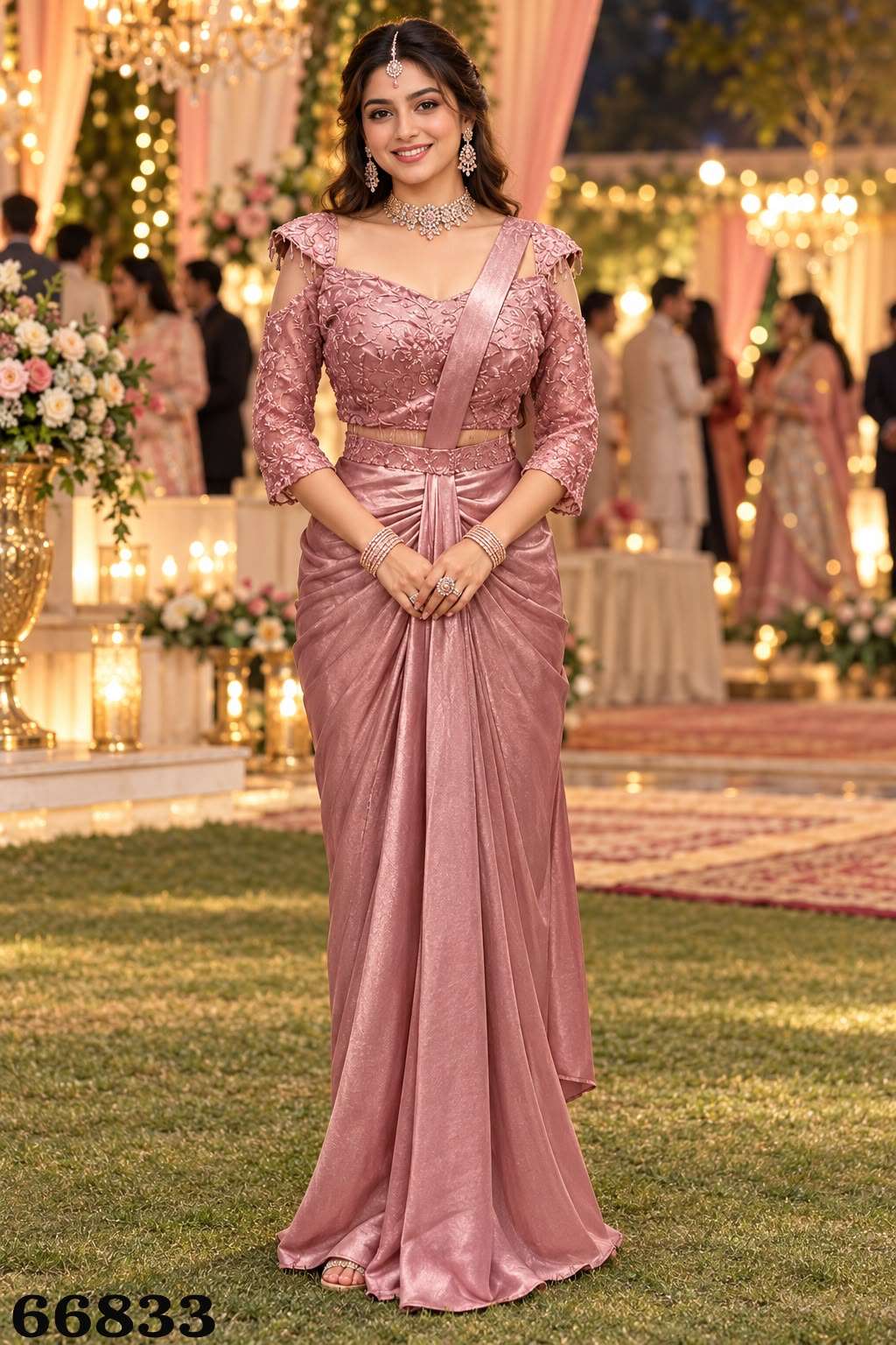 MRUDANGI MEROLINE Satin Crush Ready To Wear Saree