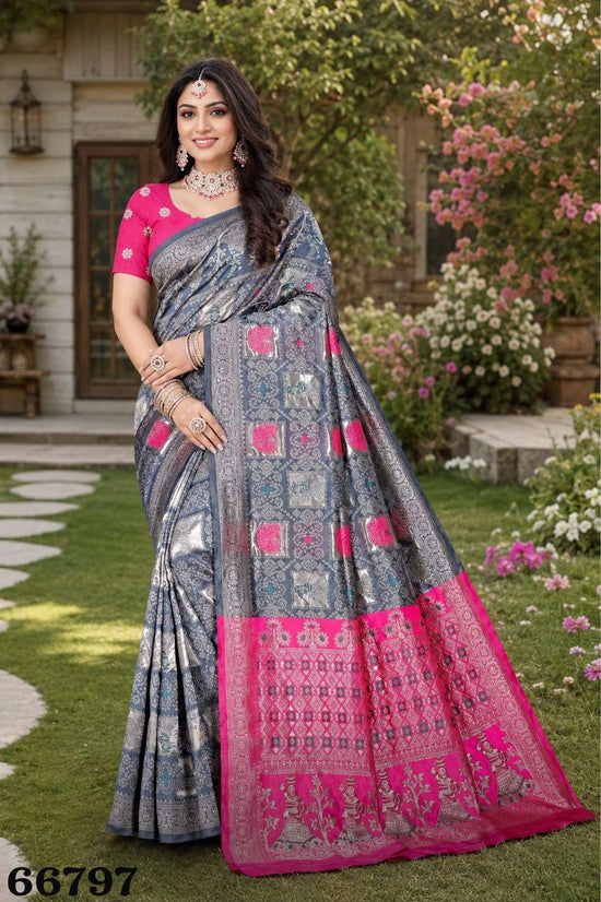 MRUDANGI MISBAH Premium Kota Jacquard Unstitched Saree