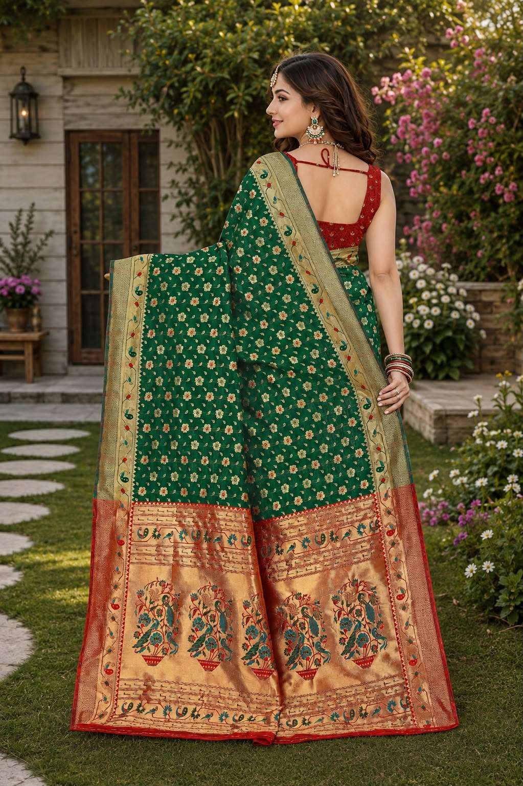 MRUDANGI MISBAH Premium Kota Jacquard Unstitched Saree
