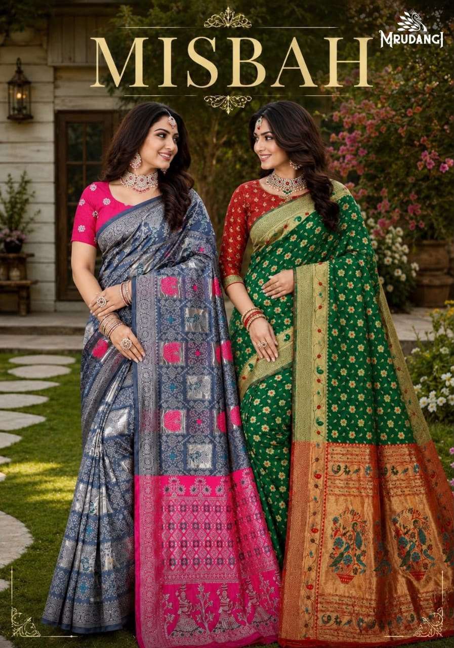 MRUDANGI MISBAH Premium Kota Jacquard Unstitched Saree