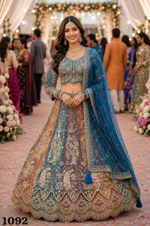 MRUDANGI MORNI VOL - 4 Premium Net Lehenga - Amrah Wholesale