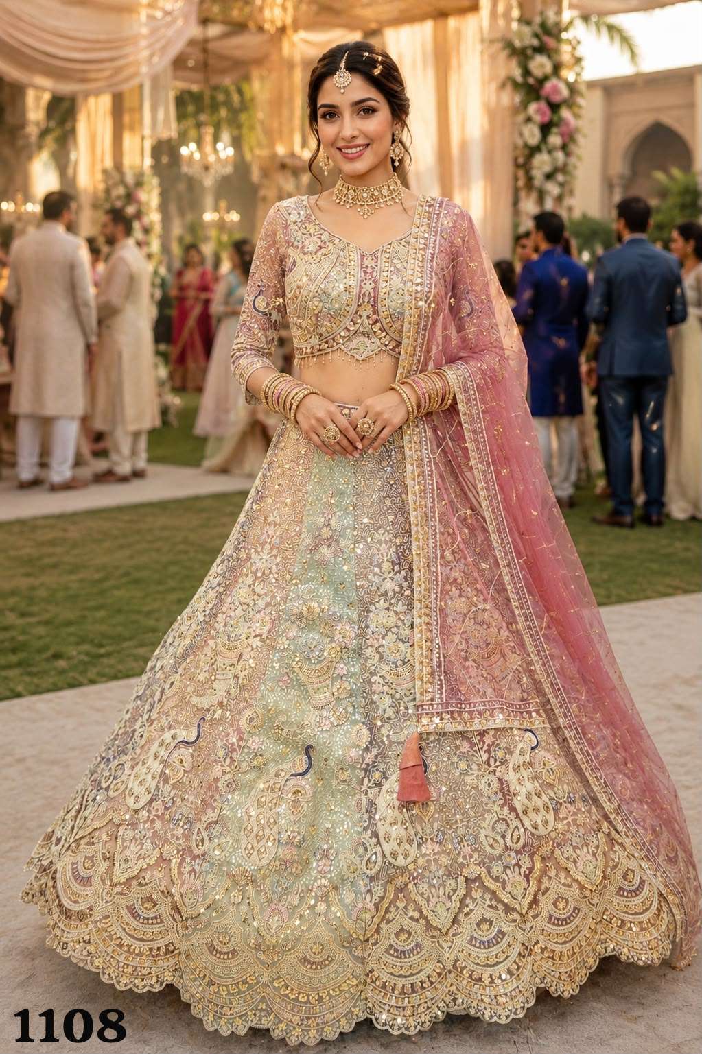 Mrudangi Morni Vol-5 Premium Net Embroidery Work Lehenga - Amrah Wholesale