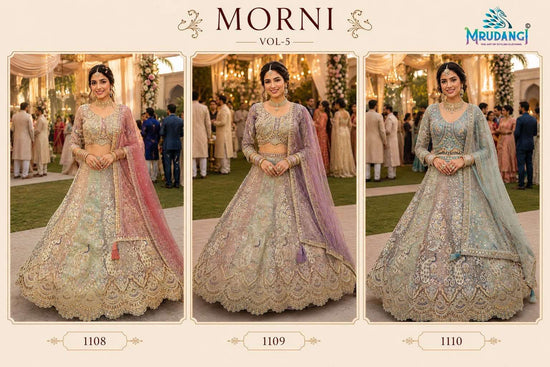 Mrudangi Morni Vol-5 Premium Net Embroidery Work Lehenga - Amrah Wholesale