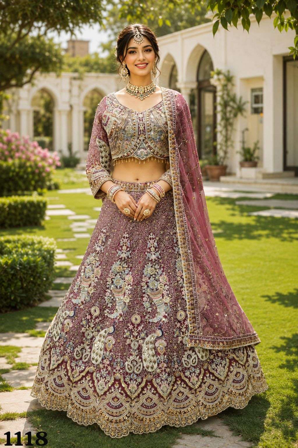 MRUDANGI Morni Vol 7 Premium Net Embroidered Lehenga - Amrah Wholesale