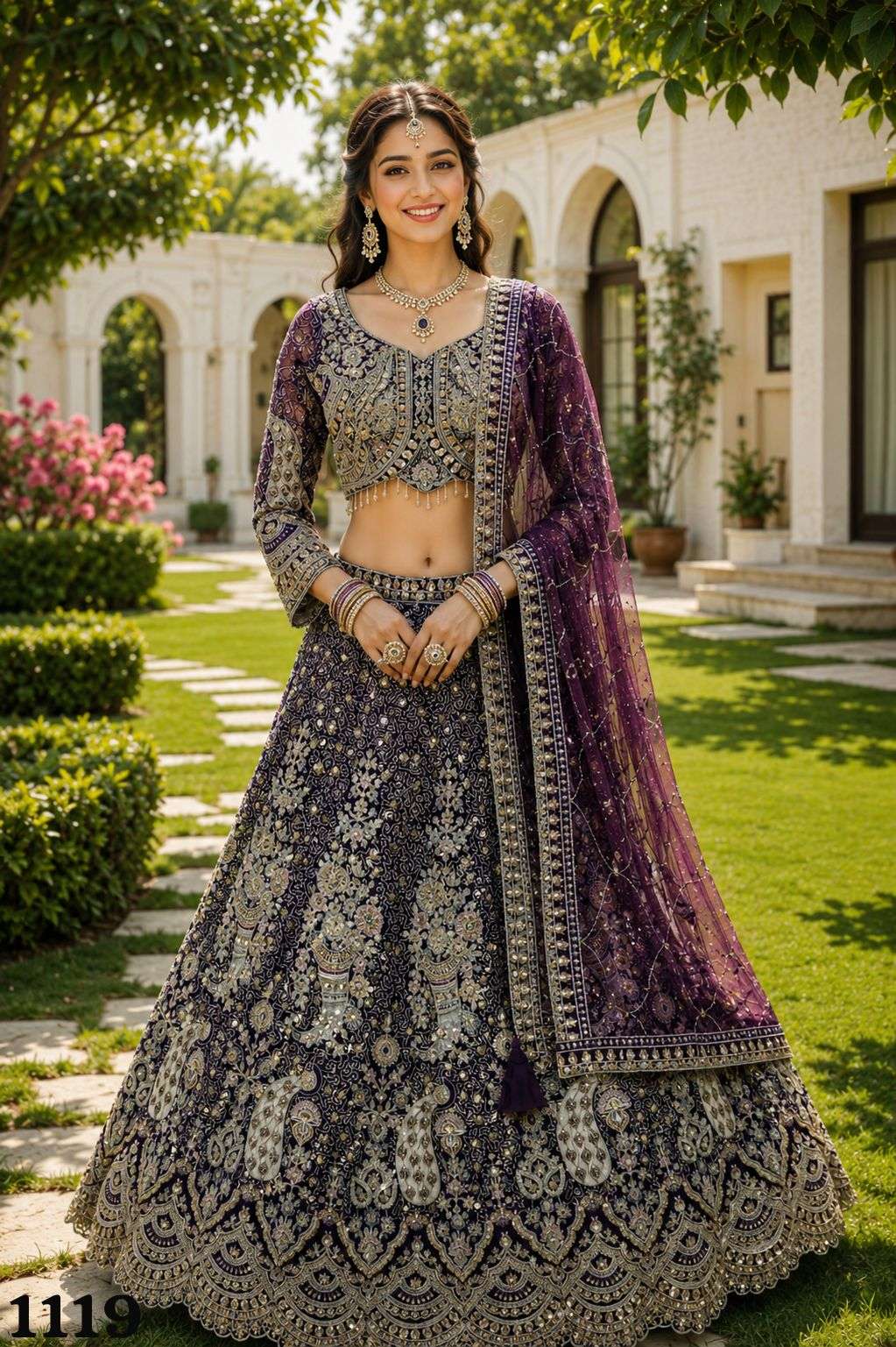 MRUDANGI Morni Vol 7 Premium Net Embroidered Lehenga - Amrah Wholesale