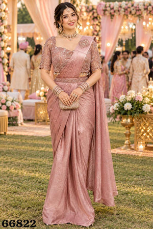 Mrudangi Naysa Satin Crush Ready To Wear Saree