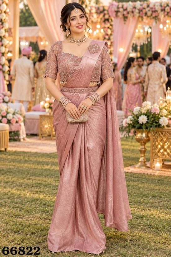 Mrudangi Naysa Satin Crush Ready To Wear Saree