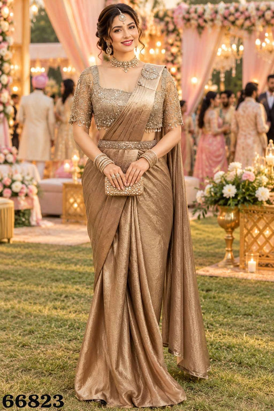 Mrudangi Naysa Satin Crush Ready To Wear Saree