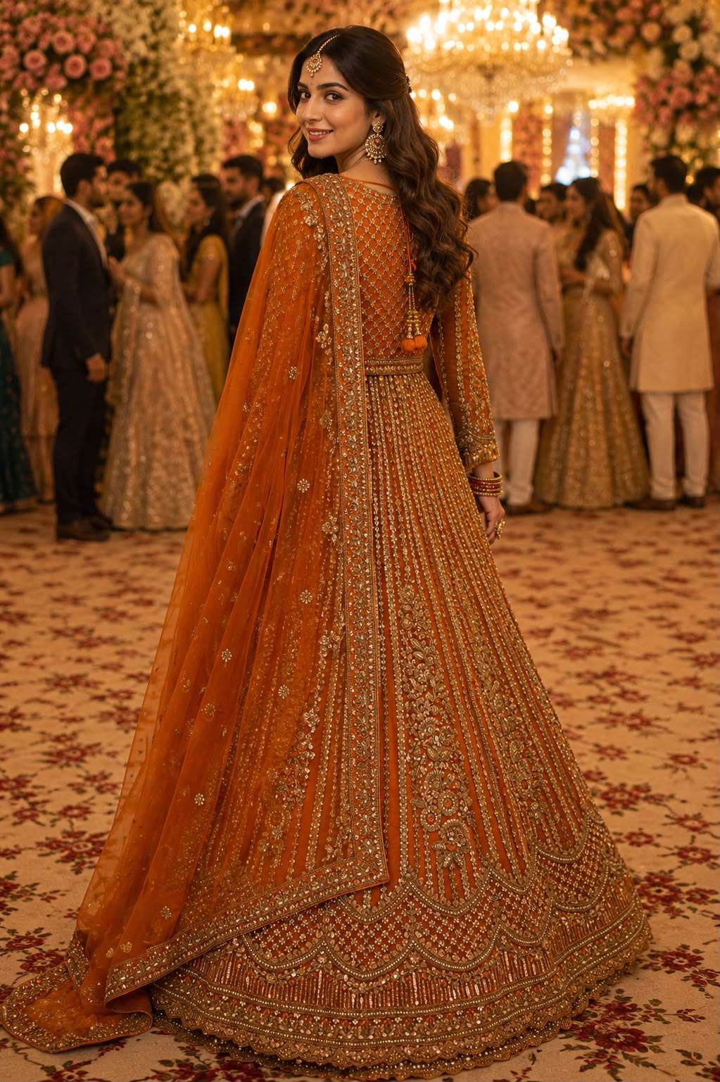 MRUDANGI NYRA Premium Net Embroidery Sequence Work Bridal Lehenga