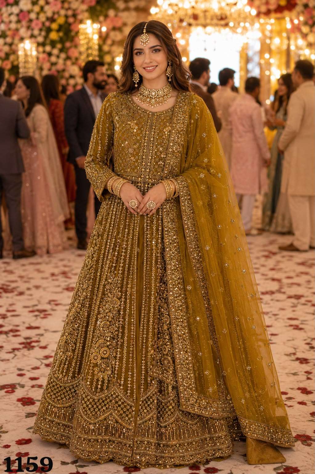 MRUDANGI NYRA Premium Net Embroidery Sequence Work Bridal Lehenga