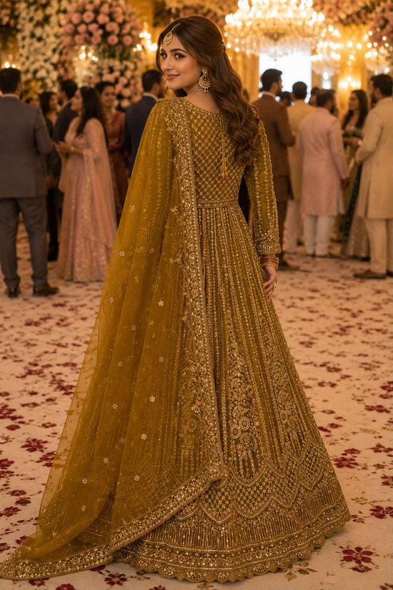 MRUDANGI NYRA Premium Net Embroidery Sequence Work Bridal Lehenga