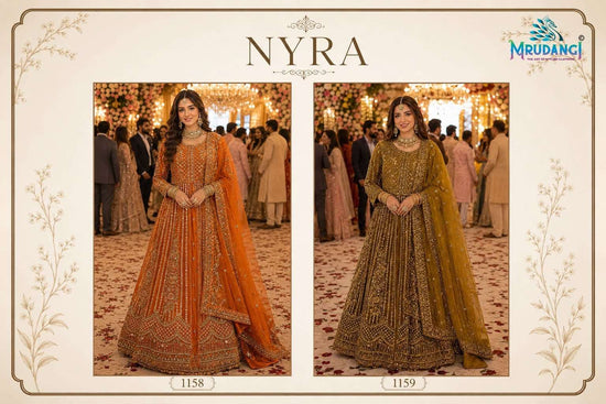 MRUDANGI NYRA Premium Net Embroidery Sequence Work Bridal Lehenga