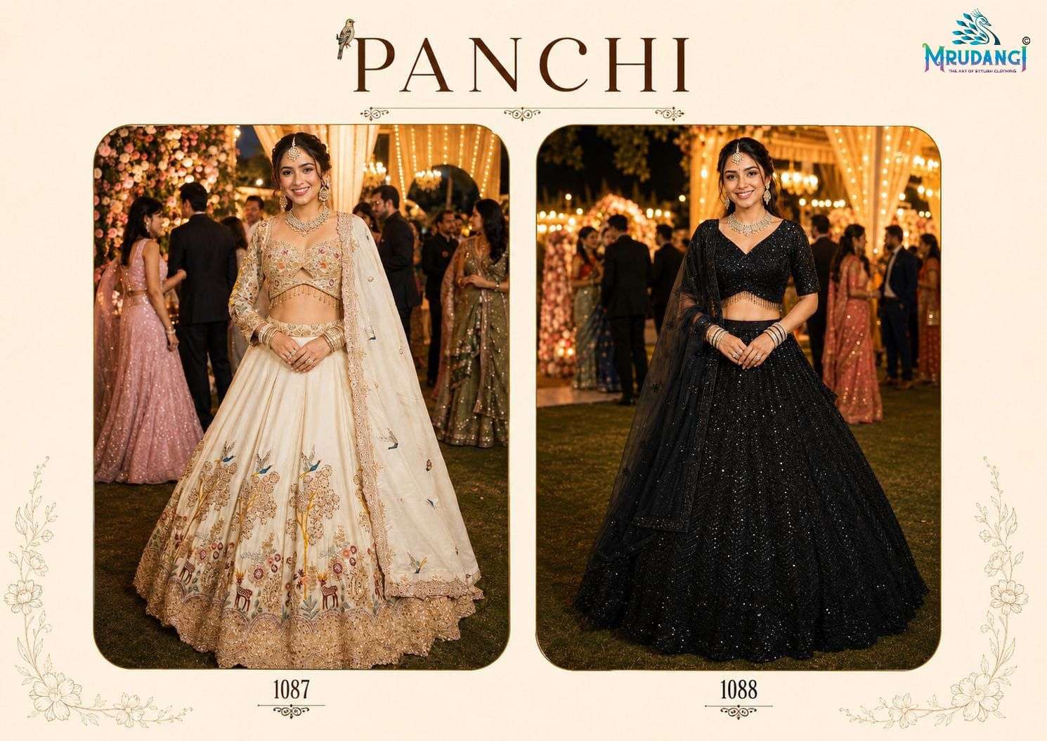 MRUDANGI PANCHI Premium Satin Lehenga