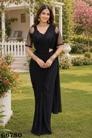 MRUDANGI PANKHUDI 6778–6780 Series Lycra Embroidered Stitched Saree Wholesale - Amrah Wholesale