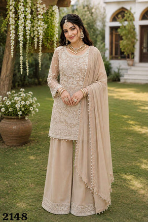 MRUDANGI PARAL Premium Georgette Heavy Embroidered Beads Work Pakistani Suit Set