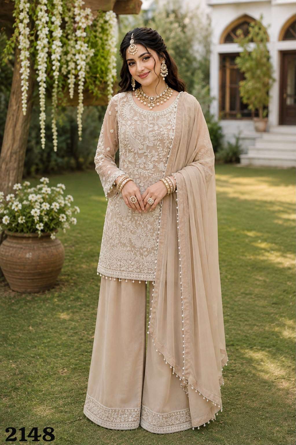 MRUDANGI PARAL Premium Georgette Heavy Embroidered Beads Work Pakistani Suit Set
