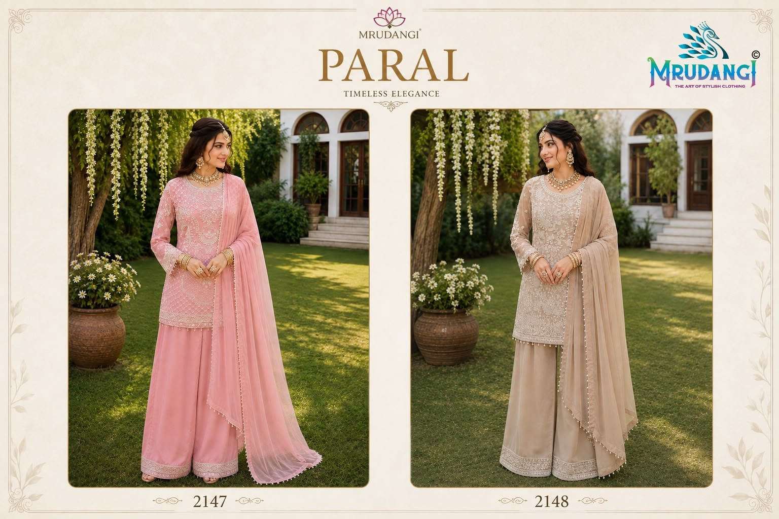MRUDANGI PARAL Premium Georgette Heavy Embroidered Beads Work Pakistani Suit Set