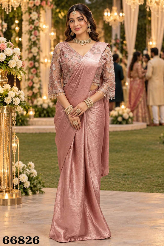 Mrudangi Raima Satin Crush Ready To Wear Saree