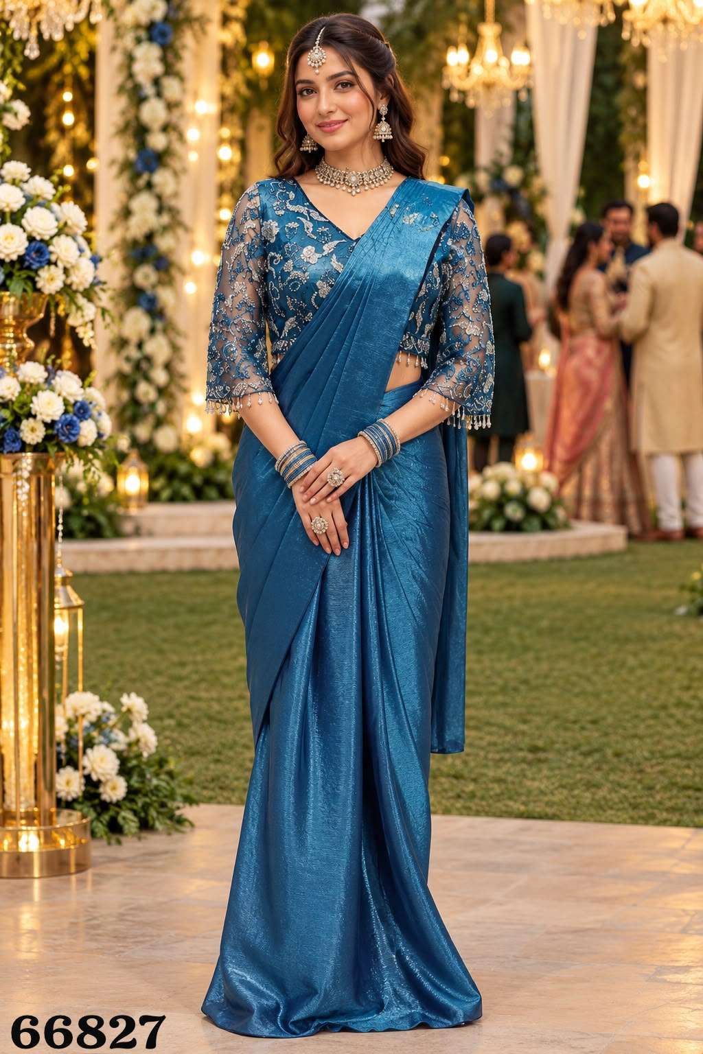 Mrudangi Raima Satin Crush Ready To Wear Saree