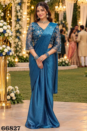 Mrudangi Raima Satin Crush Ready To Wear Saree