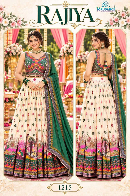Mrudangi Rajiya Crepe Embroidered Hand Work Navratri Lehenga