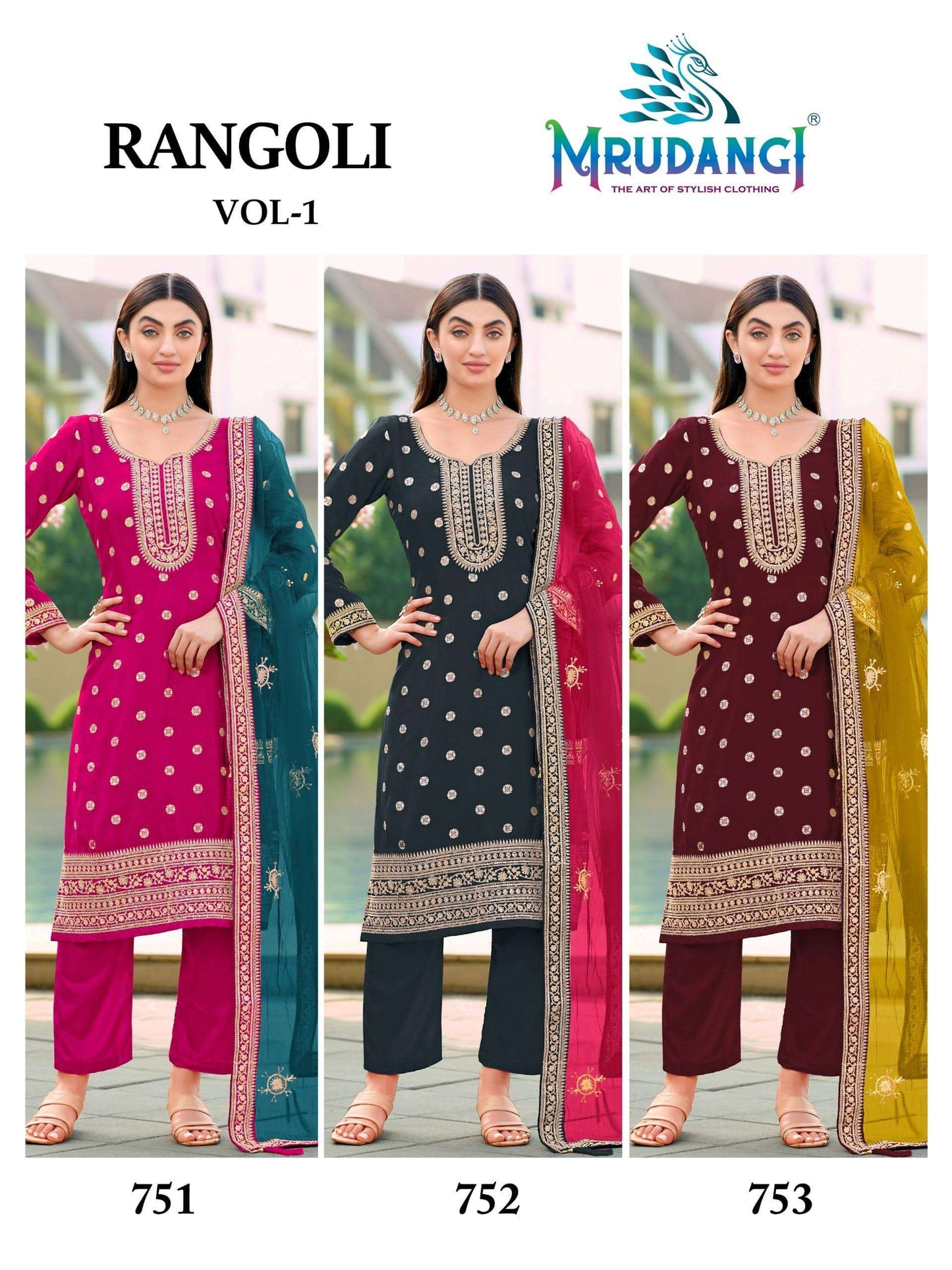 MRUDANGI RANGOLI VOL-1 Viscose Salwar Suit Set Wholesale Surat India