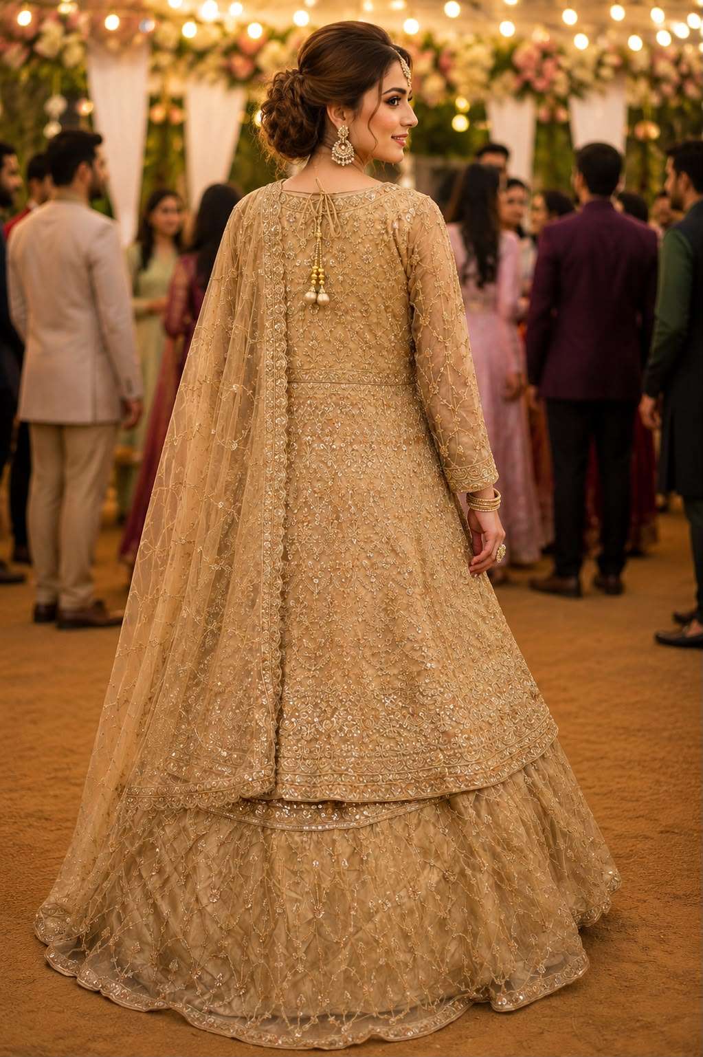 MRUDANGI RANGREZ Premium Viscose Tissue Embroidered Stitched Lehenga - Amrah Wholesale