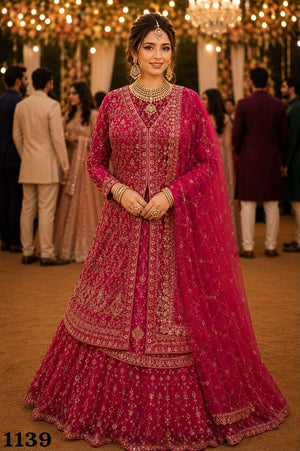 MRUDANGI RANGREZ Premium Viscose Tissue Embroidered Stitched Lehenga - Amrah Wholesale