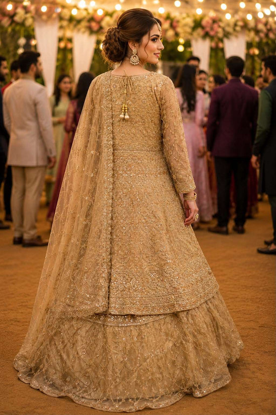 MRUDANGI RANGREZ Premium Viscose Tissue Embroidered Stitched Lehenga