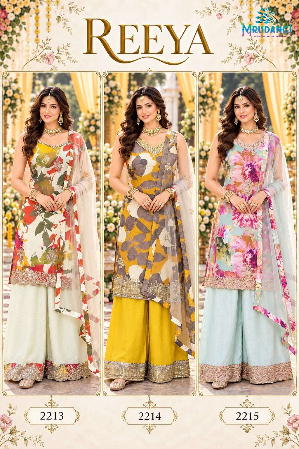Mrudangi Reeya Chinon Readymade Salwar Suit