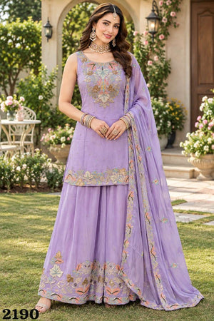 Mrudangi Ria 95 Viscose Chinon Hand Work Salwar Suit Set
