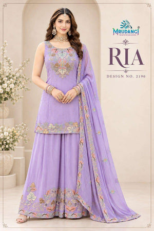Mrudangi Ria 95 Viscose Chinon Hand Work Salwar Suit Set